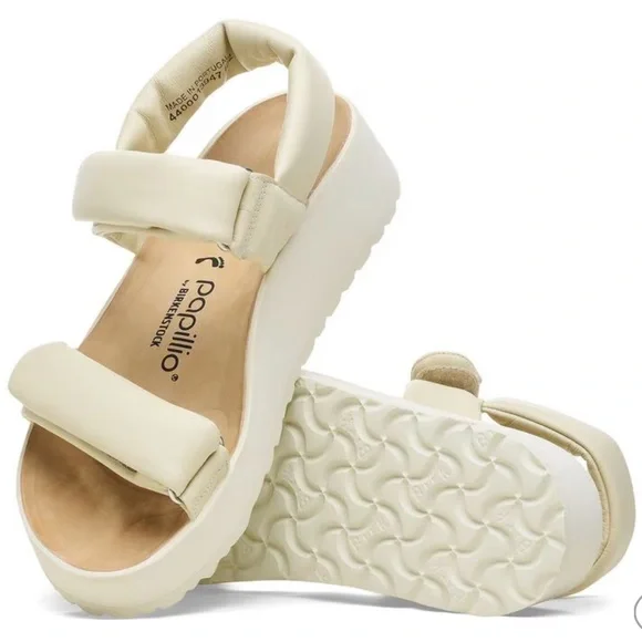 NWT BIRKENSTOCK Theda Platform Sandal, Ecru, size 37 - Picture 4 of 5